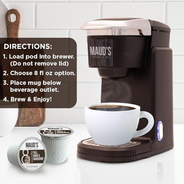 Maud's Dark Roast Coffee Pods, 100ct, Recyclable Single Serve Pods – 100% Arabica Coffee, Compatible with Keurig K Cups Maker - Image 6