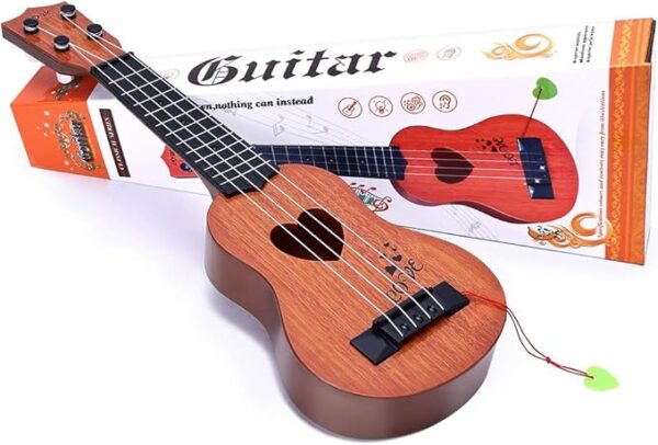 YEZI Kids Toy Classical Ukulele Guitar Musical Instrument, Brown - Image 2