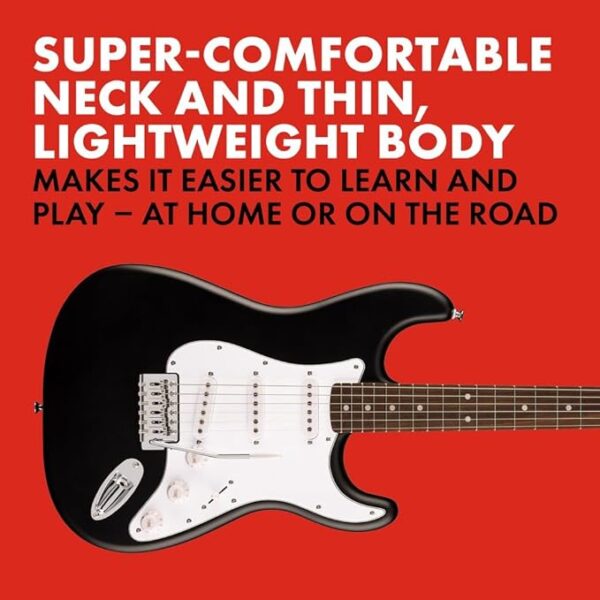 Fender Squier Debut Series Stratocaster Electric Guitar, Beginner Guitar, with 2-Year Warranty, Includes Free Lessons, Black with Matte Finish - Image 3