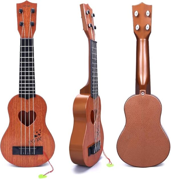 YEZI Kids Toy Classical Ukulele Guitar Musical Instrument, Brown - Image 6