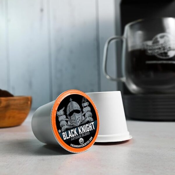 Fresh Roasted Coffee, Organic Black Knight | USDA Organic, Kosher | Dark Roast 96 Pods for K Cup Brewers - Image 3