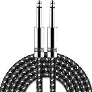 New bee Guitar Cable 10 ft Electric Instrument Cable Bass AMP Cord 1/4 Straight to Straight for Electric Guitar, Bass Guitar, Electric Mandolin, Pro Audio (Straight, 10FT)