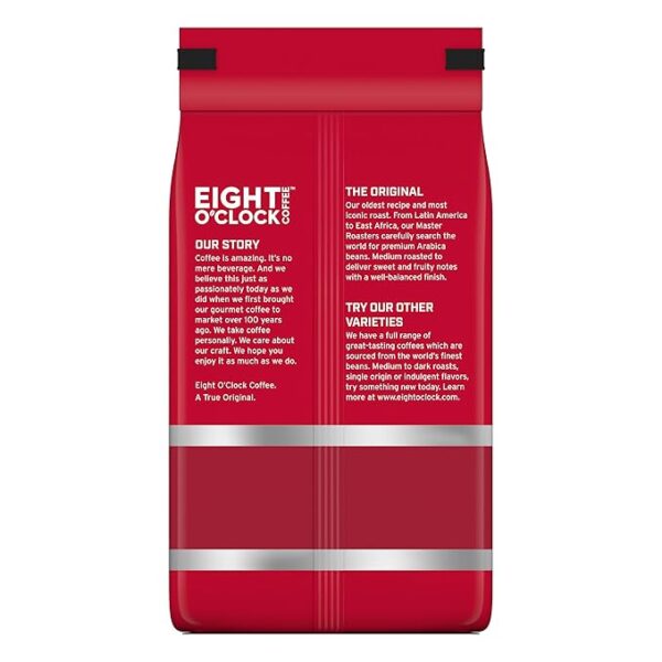 Eight O'Clock Coffee The Original Whole Bean Coffee, Medium Roast, 21 Ounce (Pack of 1) - Sweet, Fruity, Well Balanced - Image 2