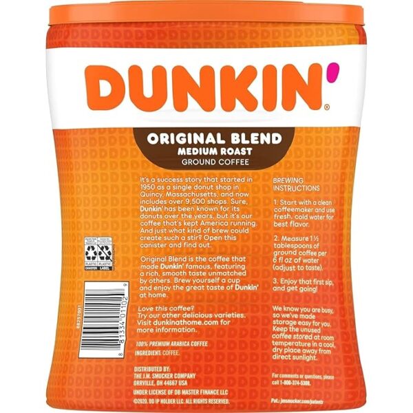 Dunkin' Original Blend Medium Roast Ground Coffee, 30 Ounce - Image 4