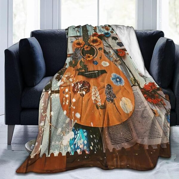Guitar Music Blanket Guitar Decor Inspirational Throw Blanket Gifts for Girls Boys Guitar Lover Winter Bedding Super Warm Soft Plush Lightweight Fleece Flannel Blanket for Kids Adults Women 50"X40" - Image 3