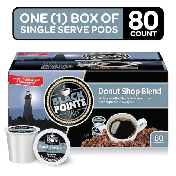 Black Pointe Bay Coffee Donut Shop Blend, Medium Roast, 80 Count, Single Serve Coffee Pods for Keurig K-Cup Brewers - Image 3