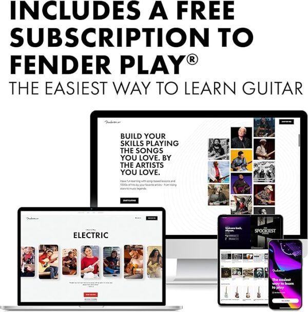 Fender Squier Debut Series Stratocaster Electric Guitar, Beginner Guitar, with 2-Year Warranty, Includes Free Lessons, Black with Matte Finish - Image 5