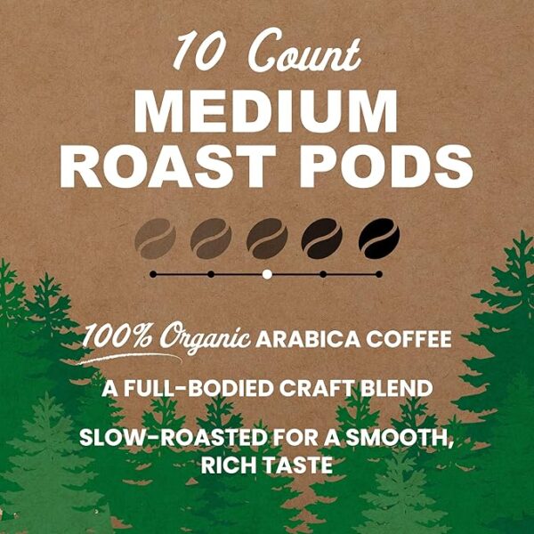Vermont Coffee Company Organic Compostable Medium Roast Coffee Pods, 10 Count - Image 2